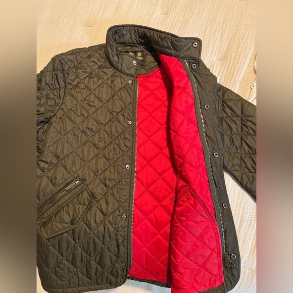 Barbour Men’s Flyweight Chelsea Quilted Olive Green Jacket - Picture 2 of 6